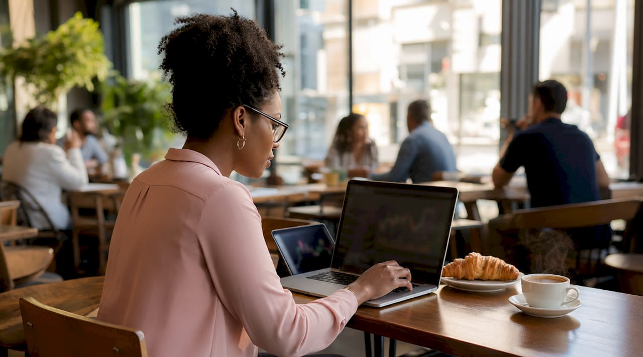 Data analyst reviewing retail analytics data