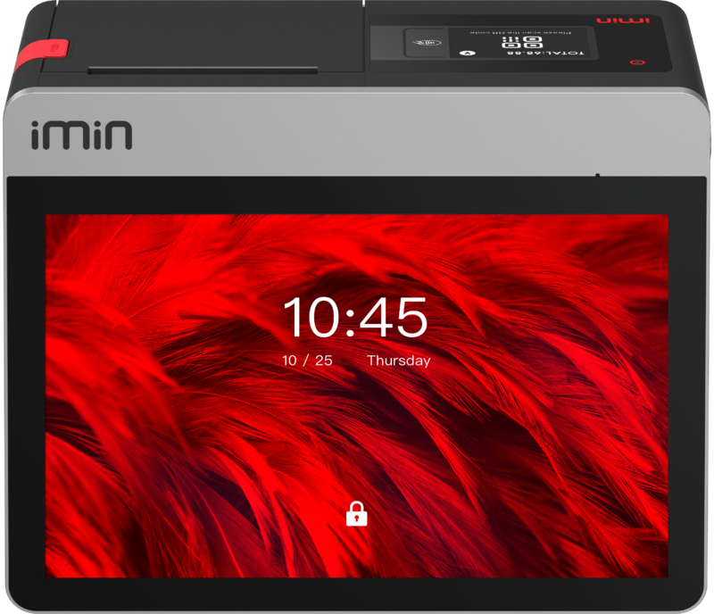 IMIN FALCON 1 ANDROID 11 10.1" SECONDARY 2.4" 8-CORE 2.0GHZ 0.3MP CAMERA 80MM PRINTER WIFI LTE BT GNSS 2GB+16GB BLACK
