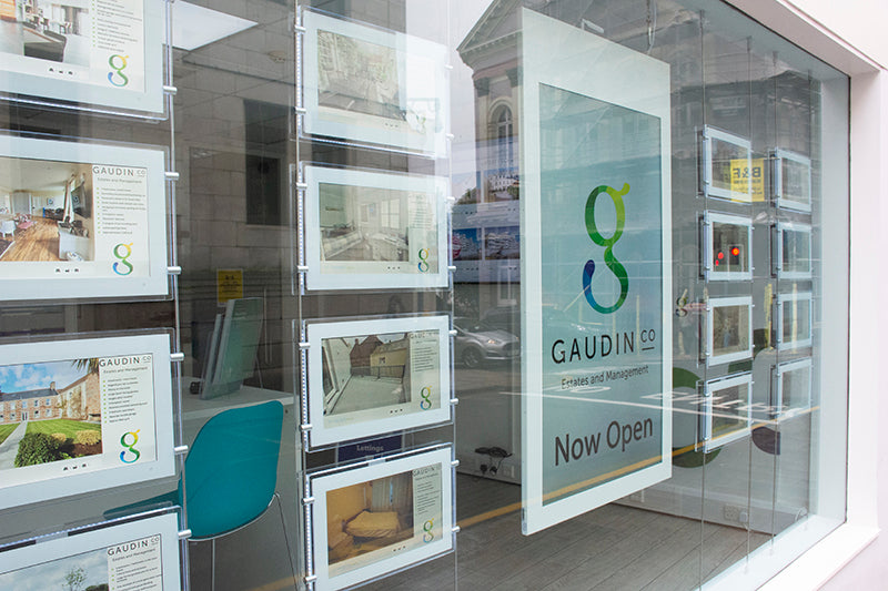 55" Hanging Double-Sided Window Display