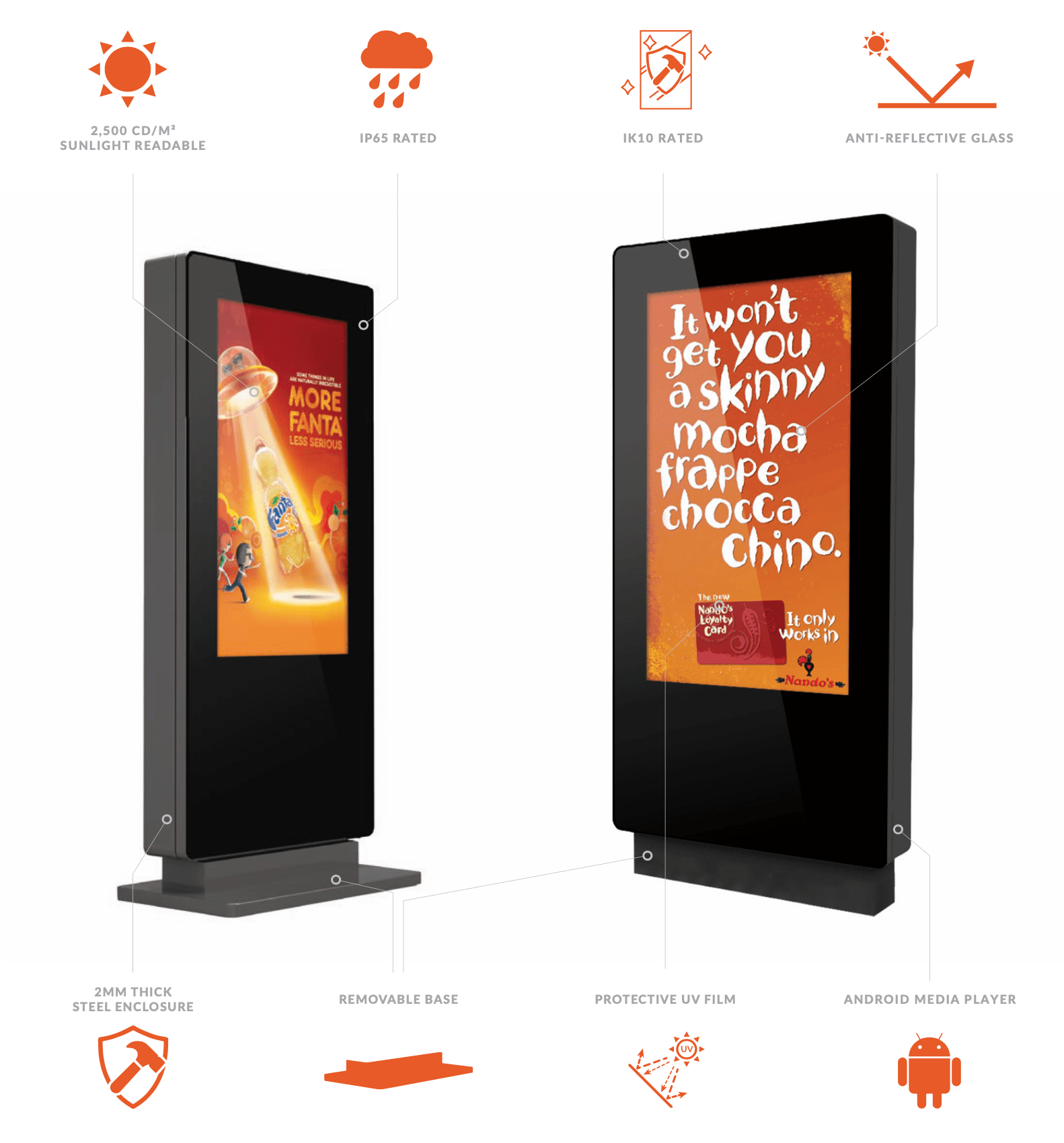 43" FREESTANDING OUTDOOR DIGITAL POSTER