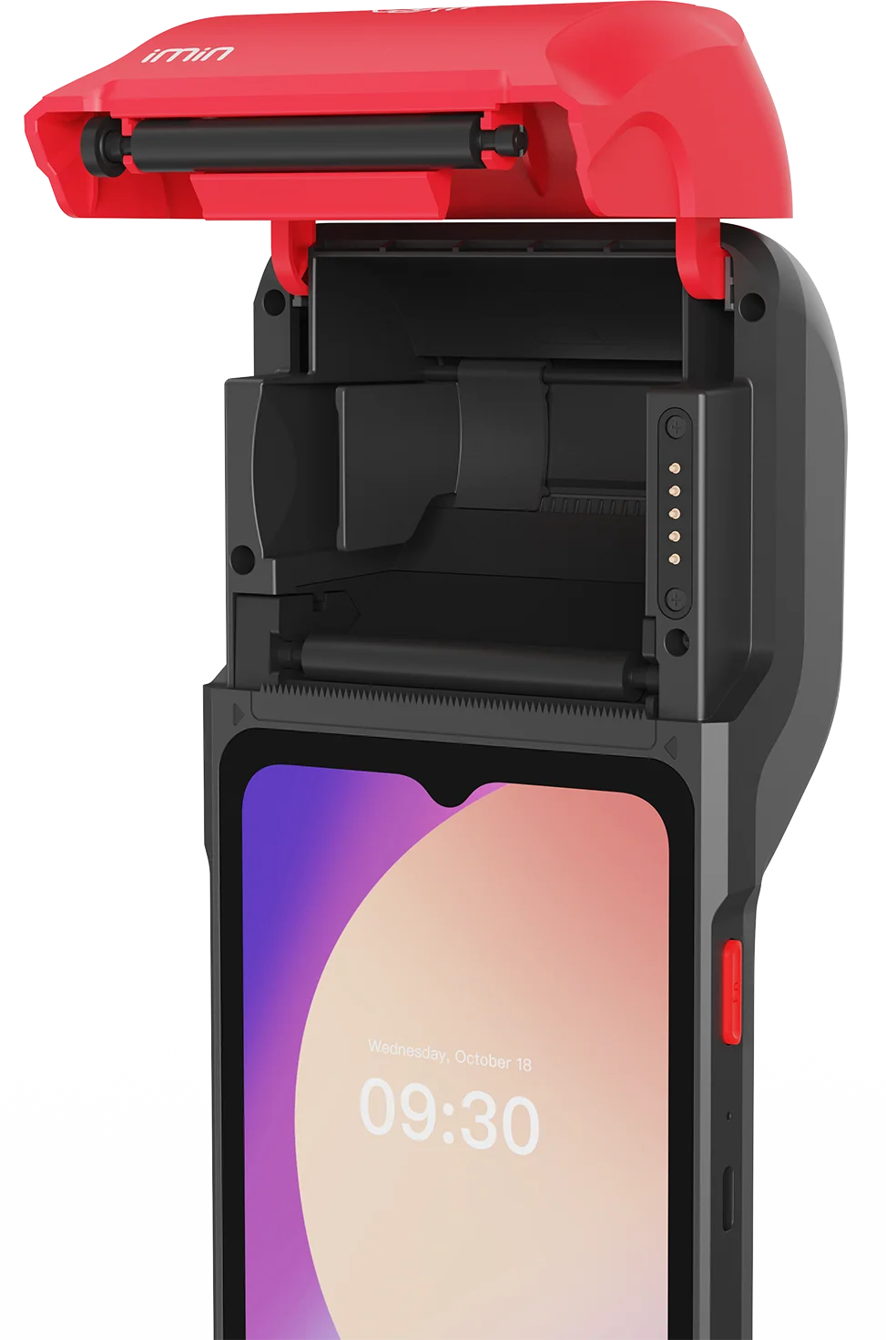 IMIN SWIFT 2 ULTRA ANDROID 13 8-CORE, 2.2GHZ 6.5" 7.7V 3350MAH BATTERY 5MP REAR CAMERA LTE WIFI BT GNSS 58MM PRINTER 4GB+64GB RED NFC FINGERPRINT NEWLAND SCANNER HAND STRAP GMS