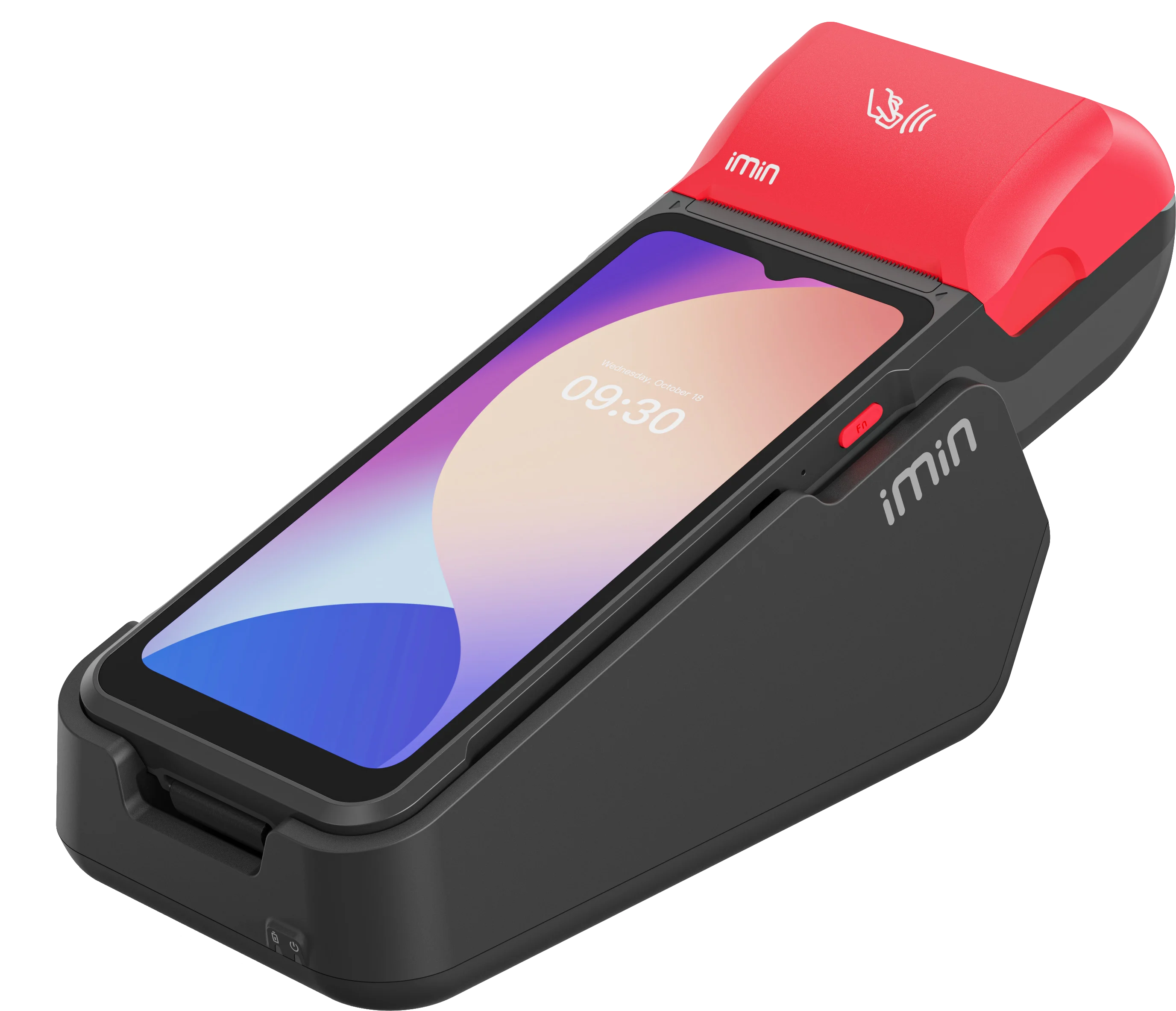 IMIN SWIFT 2 ULTRA ANDROID 13 8-CORE, 2.2GHZ 6.5" 7.7V 3350MAH BATTERY 5MP REAR CAMERA LTE WIFI BT GNSS 58MM PRINTER 4GB+64GB RED NFC FINGERPRINT NEWLAND SCANNER HAND STRAP GMS