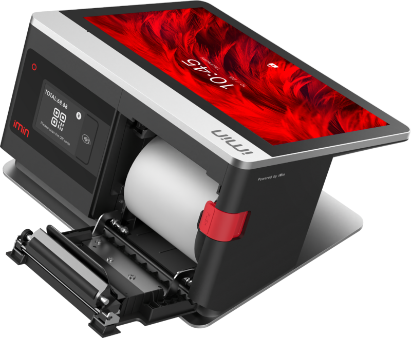 IMIN FALCON 1 ANDROID 11 10.1" SECONDARY 2.4" 8-CORE 2.0GHZ 0.3MP CAMERA 80MM PRINTER WIFI LTE BT GNSS NFC 4GB+32GB BLACK GMS