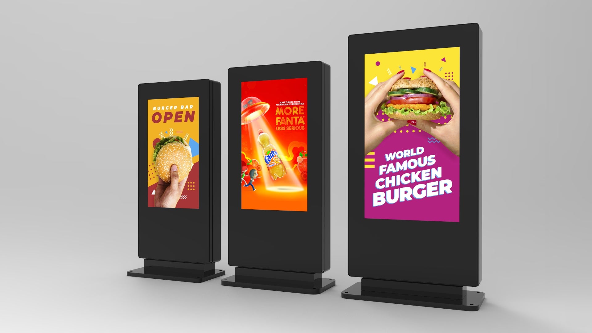 43" FREESTANDING OUTDOOR DIGITAL POSTER