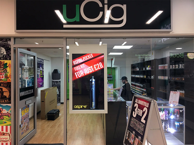 55" Hanging Double-Sided Window Display