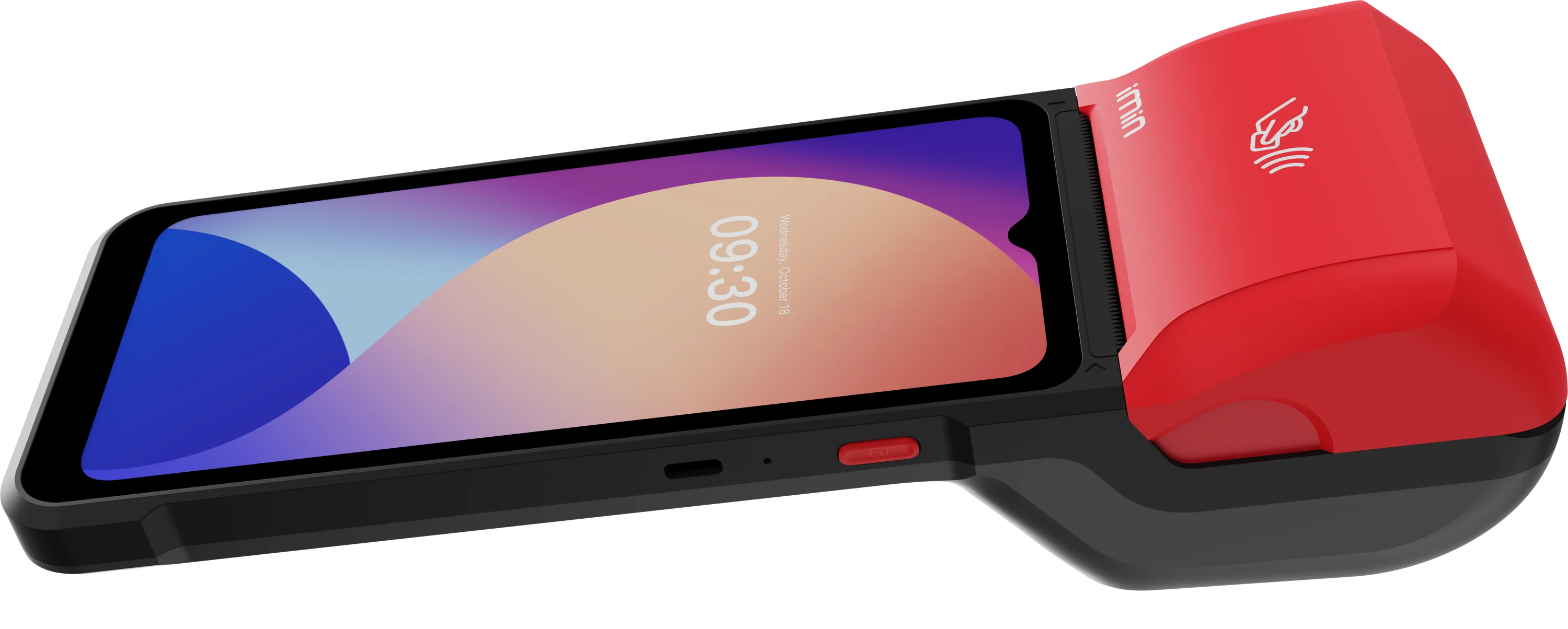 IMIN SWIFT 2 ULTRA ANDROID 13 8-CORE, 2.2GHZ 6.5" 7.7V 3350MAH BATTERY 5MP REAR CAMERA LTE WIFI BT GNSS 58MM PRINTER 4GB+64GB RED NFC FINGERPRINT ZEBRA SCANNER HAND STRAP ESIM PSAM GMS